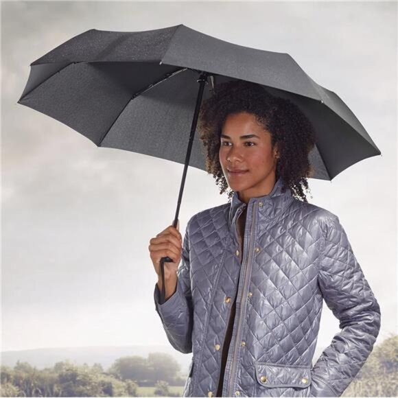 Amazon Basics Round Travel Umbrella for Rain, Compact Umbrella with Auto - Picture 2 of 7